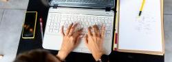 woman working with her laptop