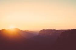 A sunrise over the Grand Canyon.