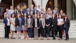 Group photo of newly appointed 2017 Montclair State University faculty standing outside