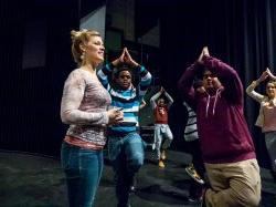 Theater Day for high school students, being led by faculty from the Department of Theater and Dance.